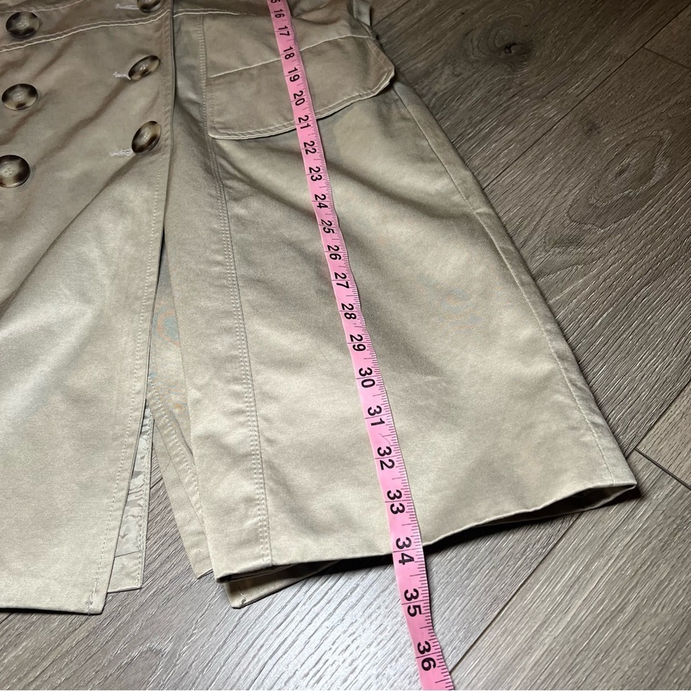 KUT from the Kloth Women's Tan Trench Coat Size Large Ivory Tan Buttons Fitted - Picture 11 of 11